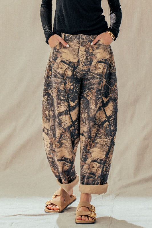 Camo Barrel Jeans