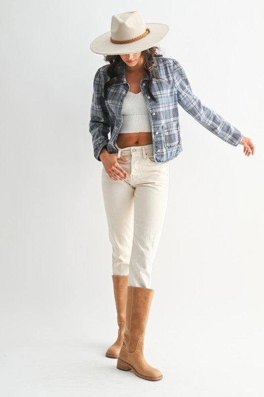 Perfectly Plaid Denim Jacket