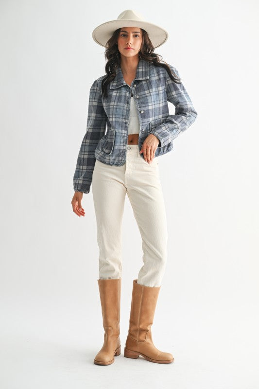 Perfectly Plaid Denim Jacket