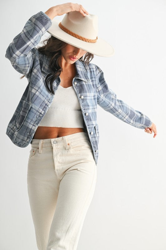 Perfectly Plaid Denim Jacket