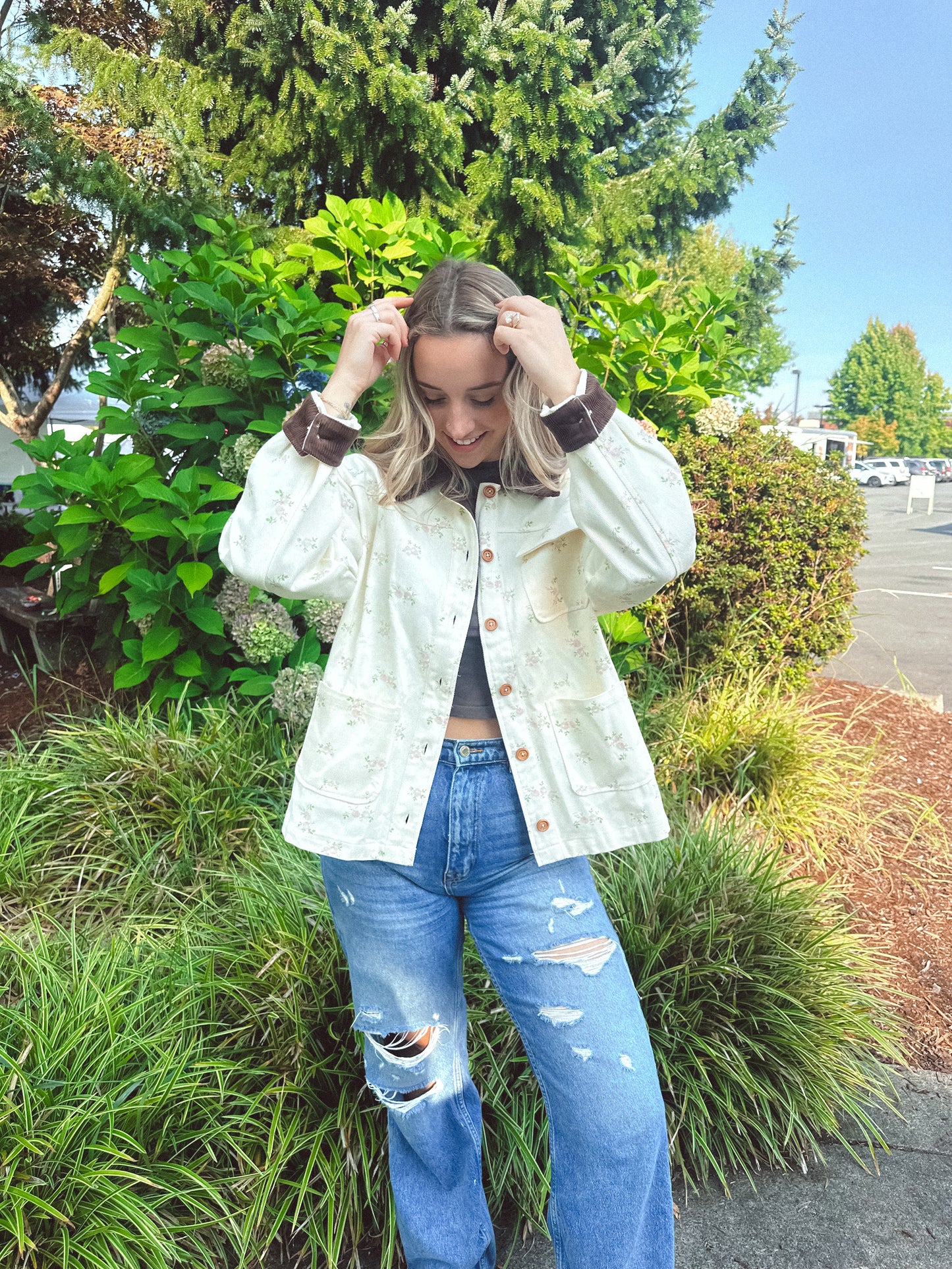 In Bloom Floral Barn Jacket