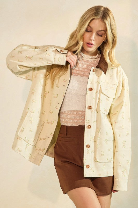 In Bloom Floral Barn Jacket