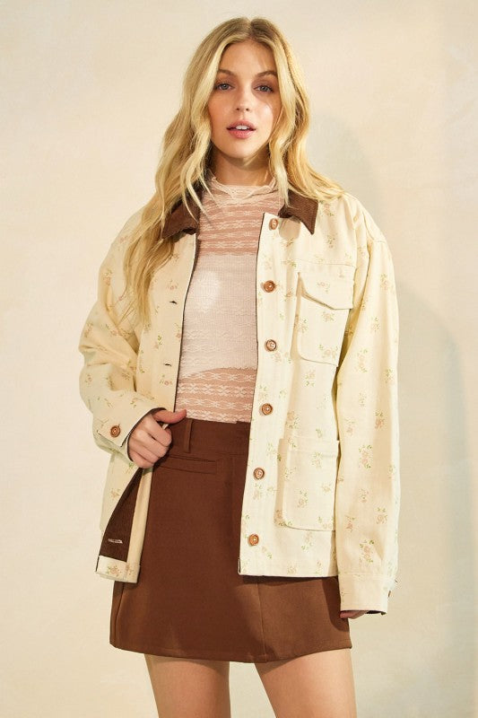 In Bloom Floral Barn Jacket