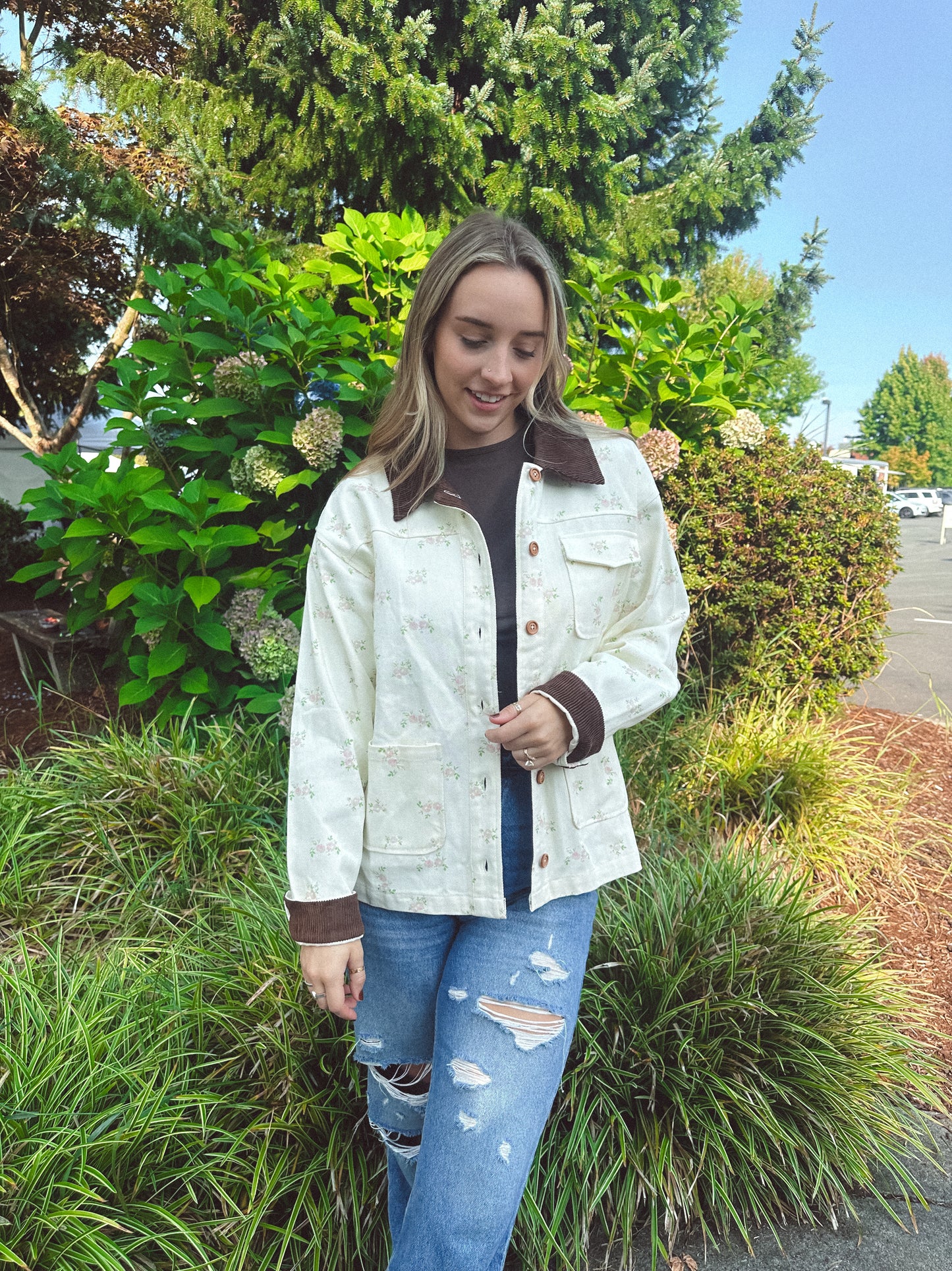 In Bloom Floral Barn Jacket