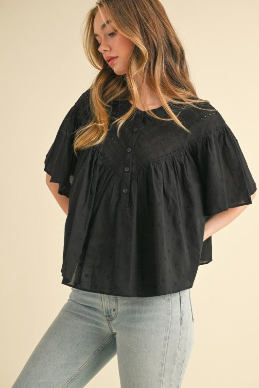 Sweet Escape Eyelet Top