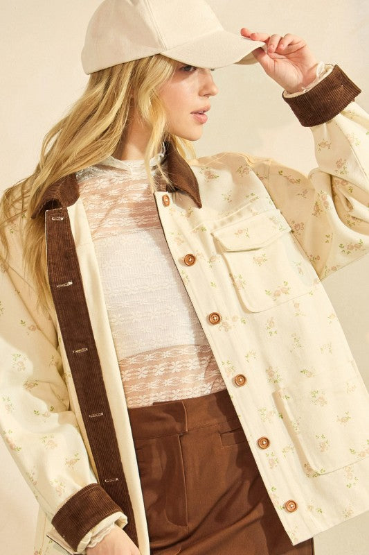 In Bloom Floral Barn Jacket