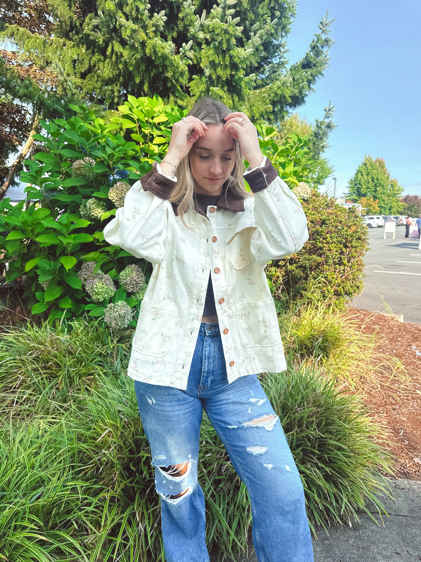 In Bloom Floral Barn Jacket