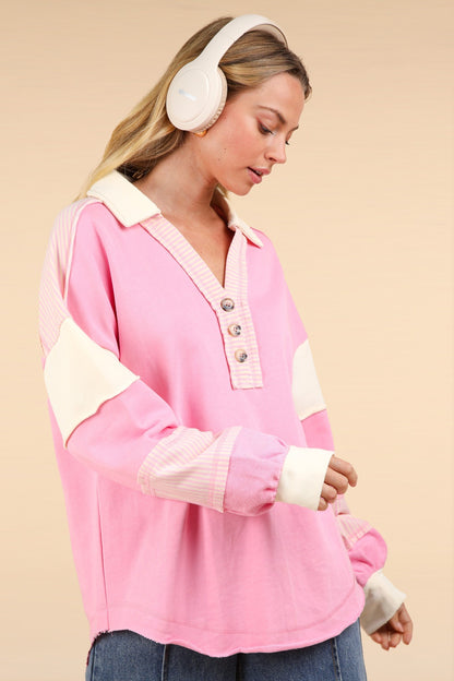 Preppy in Pink Oversized Polo