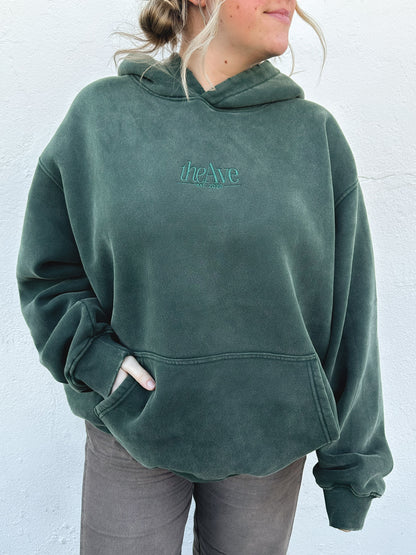 The Ave Vintage Hoodie-Dark Green
