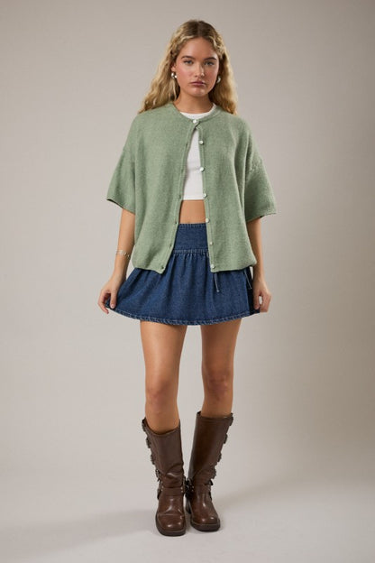 Simply Sage Short Sleeve Cardigan