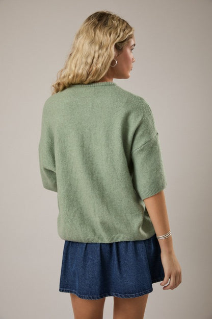 Simply Sage Short Sleeve Cardigan