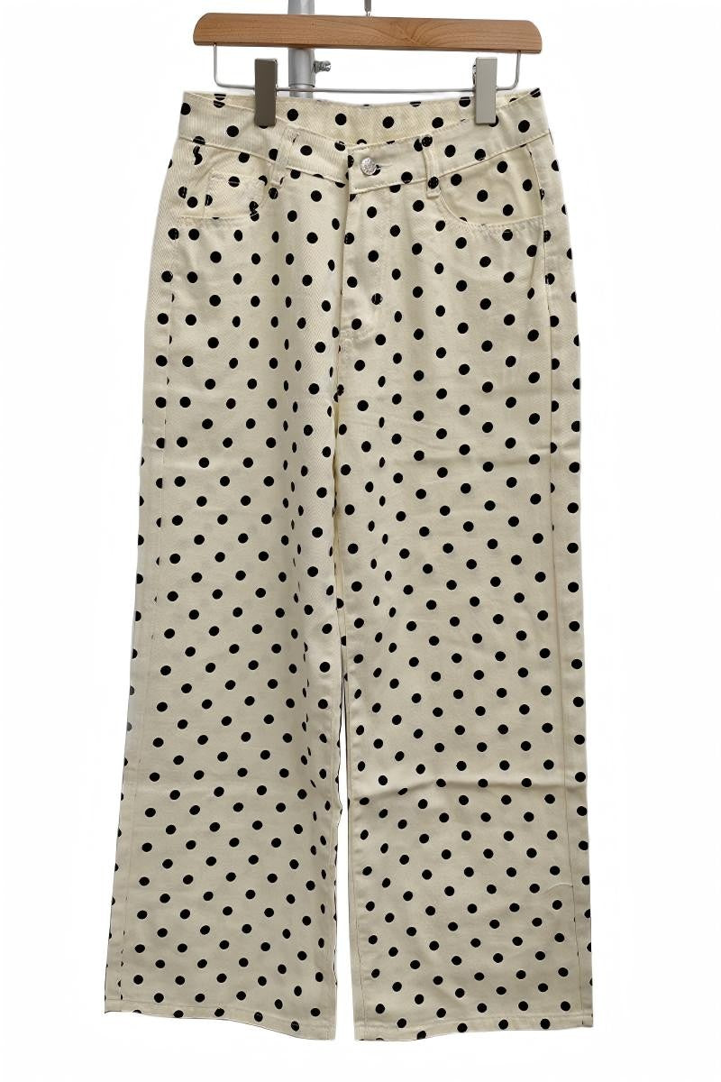 Polka Dot Baggy Jeans