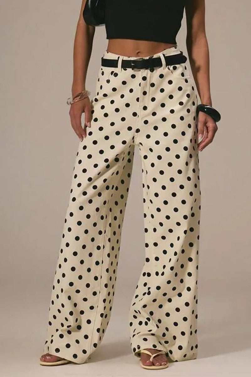 Polka Dot Baggy Jeans