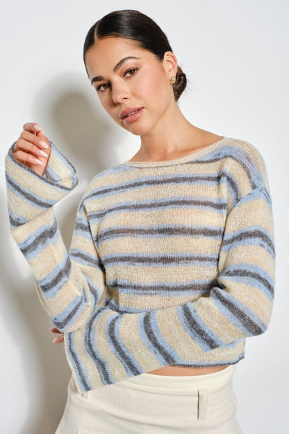 Summertime Blues Striped Sweater
