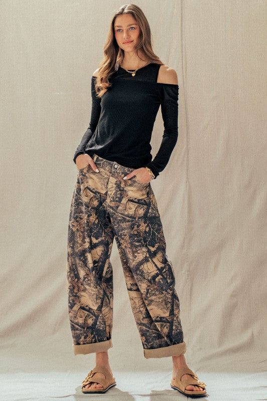 Camo Barrel Jeans