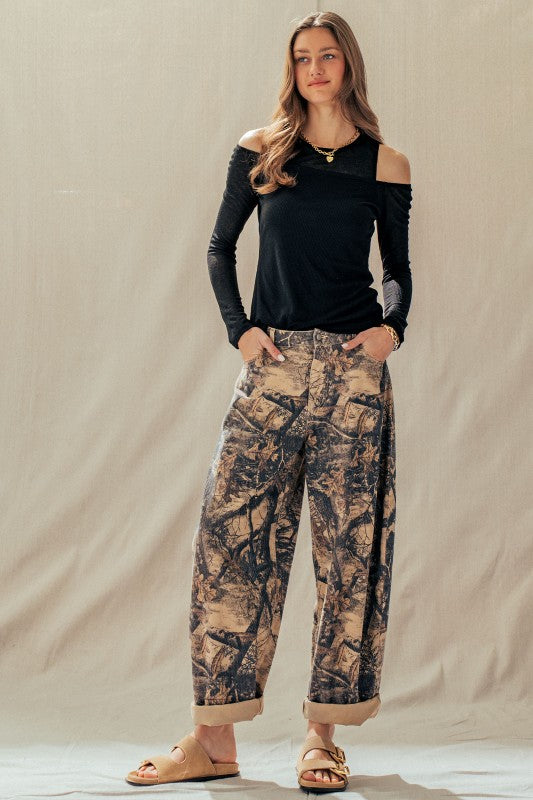 Camo Barrel Jeans