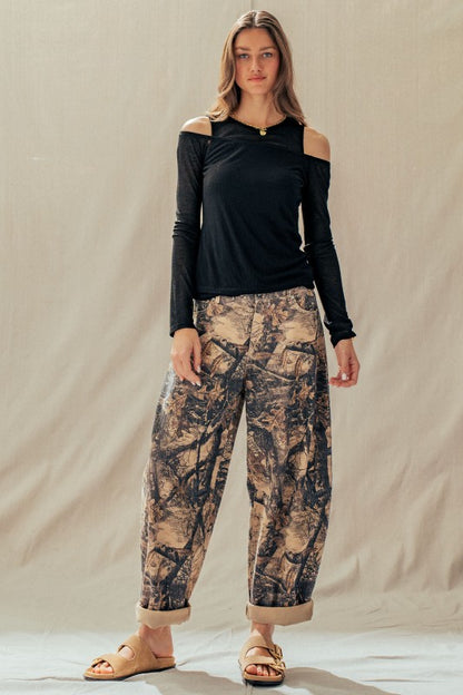 Camo Barrel Jeans