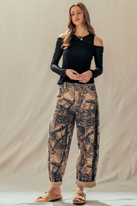 Camo Barrel Jeans