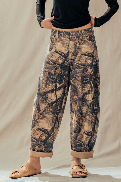 Camo Barrel Jeans