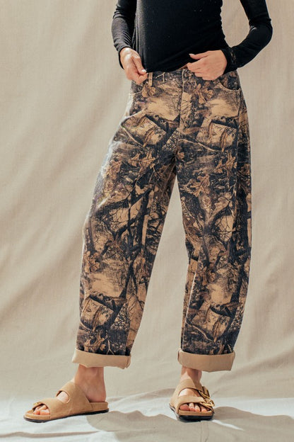 Camo Barrel Jeans