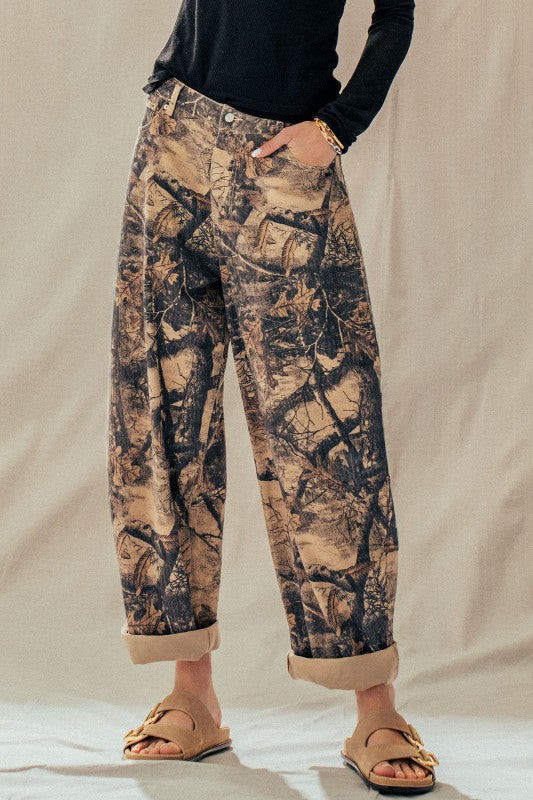 Camo Barrel Jeans