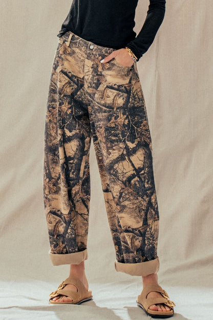 Camo Barrel Jeans