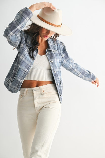 Perfectly Plaid Denim Jacket