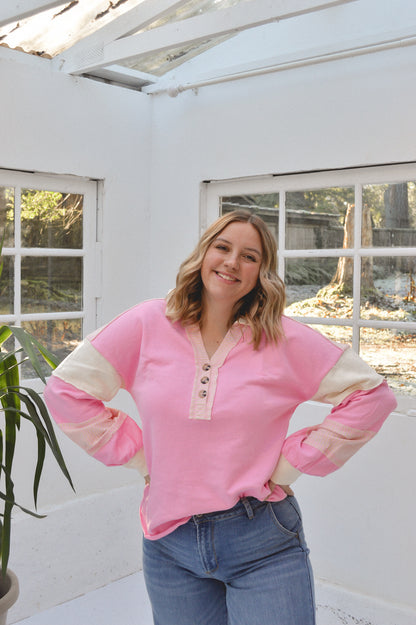 Preppy in Pink Oversized Polo