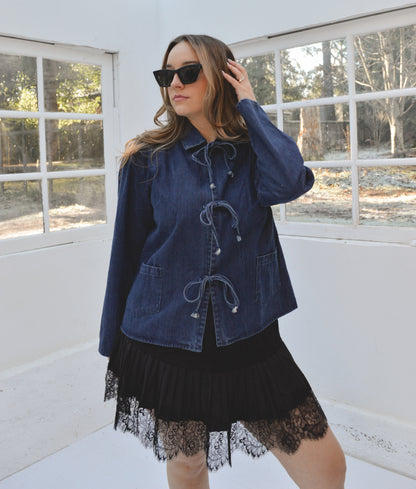 Tied Together Denim Shacket