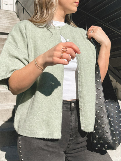 Simply Sage Short Sleeve Cardigan