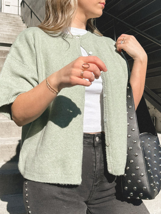 Simply Sage Short Sleeve Cardigan