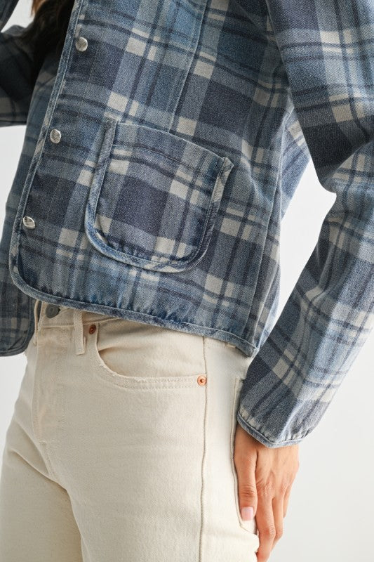 Perfectly Plaid Denim Jacket
