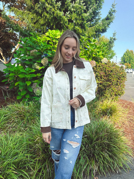 In Bloom Floral Barn Jacket