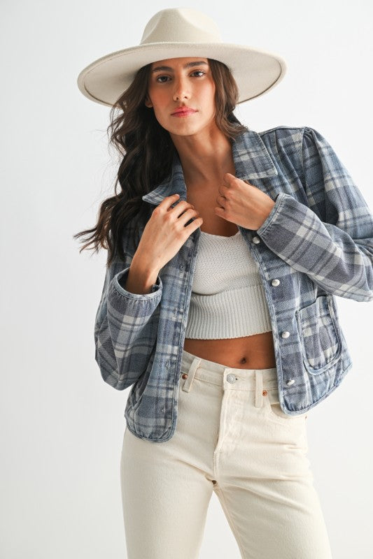 Perfectly Plaid Denim Jacket
