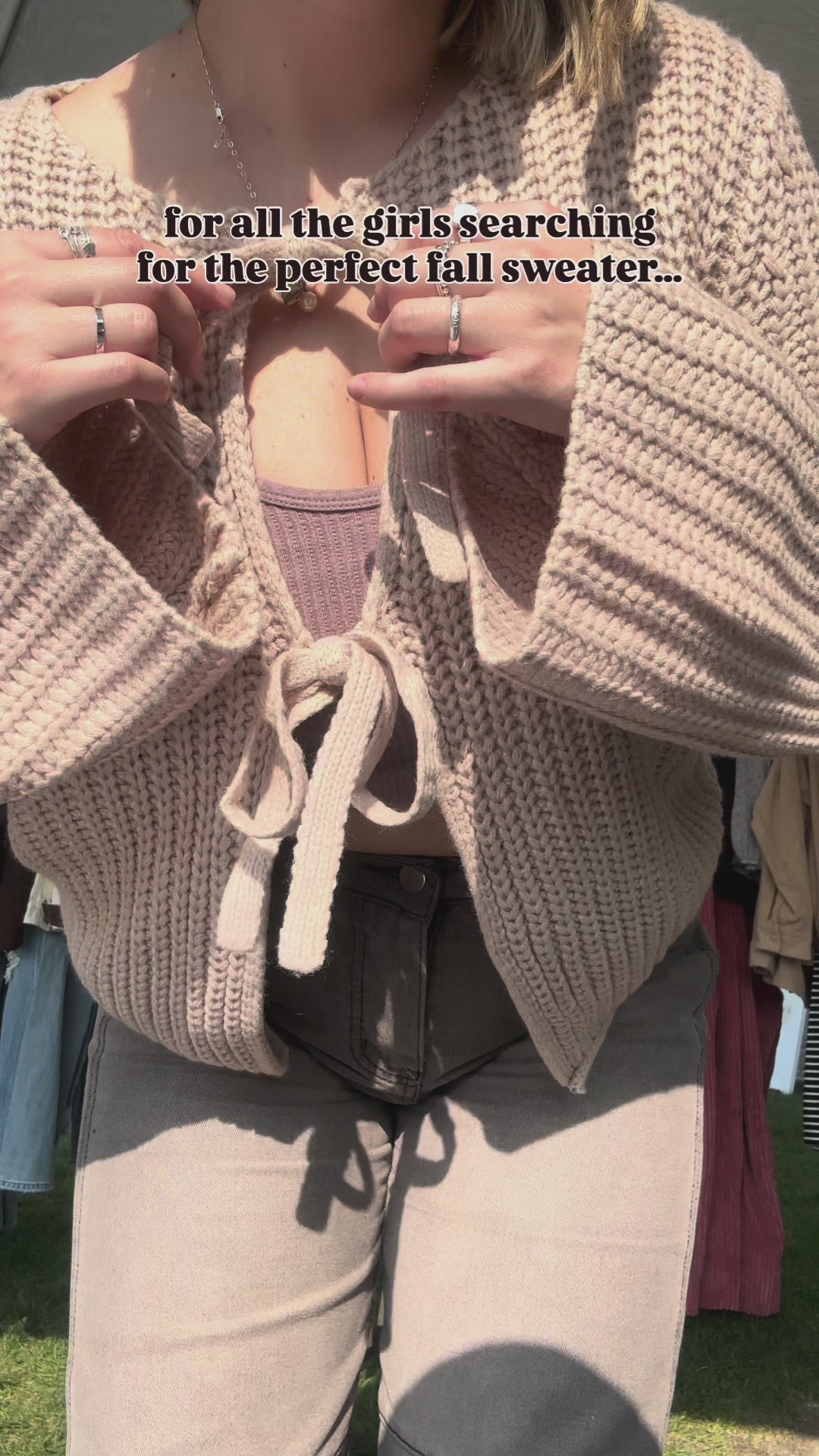 Latte Please Tie Front Sweater – The Ave