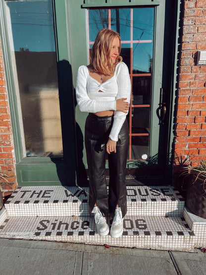 The Holidate Fuzzy Crop Top
